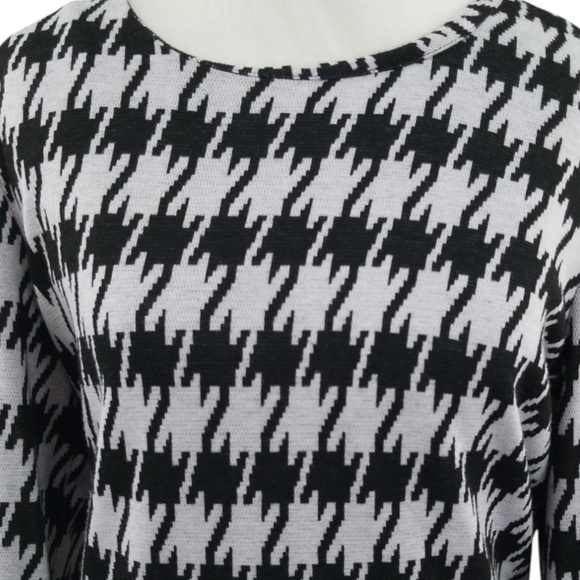 Chadwick's Black Gray Houndstooth Tunic Shift Dress‎ Size 14 - Picture 3 of 10